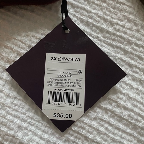 NWT Women’s Plus Size Oversized Maroon Ribbed Quarter Zip 3X - Picture 12 of 12